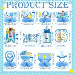 Centrotavola a Nido d'Ape per Baby Shower 'È un Maschietto', Decorazione Tavolo Blu per Festa di Nascita, Topper per Tavolo Rivelazione Sesso, Decorazioni per Battesimo - Product Image 2