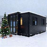 Maison préfabriquée moderne modulaire extensible en conteneur, prête à vivre, avec salle de bain et cuisine.