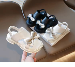 Sandales blanches à nœud pour filles, sandales respirantes pour enfants, sandales de plage pour enfants, sandales d'été pour filles - Product Image 2