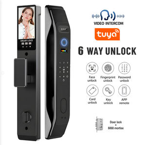 全自動耐久スマートドアロックTUYA WIFIフェイス3D認識キー指紋生体防犯カメラ - Product Image 5