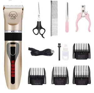 Low Noise Dog Grooming Kit Rechargeable Cordless Pet Hair Clipper Dog Trimmer Set Clippers For Small And Large Dogs Cats