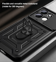 Coques de téléphone portable avec anneau métallique pour caméra coulissante pour Redmi 17 Note 17 Pro Max 4G 5G, protection magnétique de la caméra, coque arrière
