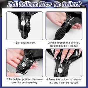 Décoration d'<span class=keywords><strong>anniversaire</strong></span> bleu marine et noir <span class=keywords><strong>pour</strong></span> hommes avec bannière de ballons bleus et noirs, rideaux à franges, ballons en feuille, décoration de gâteau - Product Image 4