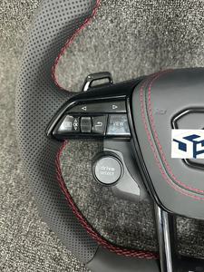 Con paleta de carbono Alcantara, volante LED de carbono para <span class=keywords><strong>Audi</strong></span> A3 A4 A5 B9 A6 C7 S3 S4 B9 B9.5 RS3 RS6 RS7 C7 C8 Q3 Q5 Q8 TT - Product Image 2