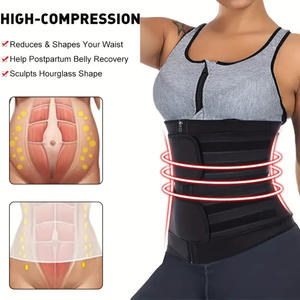 Cintura Trainer Cincher Preto Tamanho Grande Látex Duplo Cinto Zipper Sauna Emagrecimento Mulheres Cintura Trainer Espartilho Shapers - Product Image 2