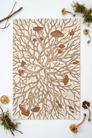 Essuie-tout en coton biologique à motif de toile de mycélium durable pour une maison soucieuse de l'environnement