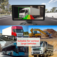 Système de gestion de flotte tout-en-un avec écran tactile 10,1 pouces, IA BSD, DMS, caméra AHD 4 canaux, détection d'angle mort à 360° et alerte de fatigue pour camions et bus