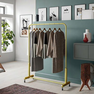 Porte-manteau simple sur pied, support de rangement mobile pour chambre à coucher, présentoir de vêtements, support de rangement multifonctionnel pour vêtements - Product Image 1