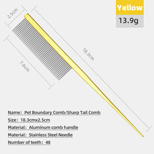 Pettine a Punta per Animali Domestici, Pettine per Styling, Clip per Capelli Malzis, Pettine per Trecce York Shazzar, Pettine Dorato per Viso - Product Image 6