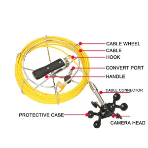 7 "Monitor Sewer Pipe Inspection Videokamera 22MM IP68 HD 1000TVL Kamera mit 12PCS LED-Leuchten