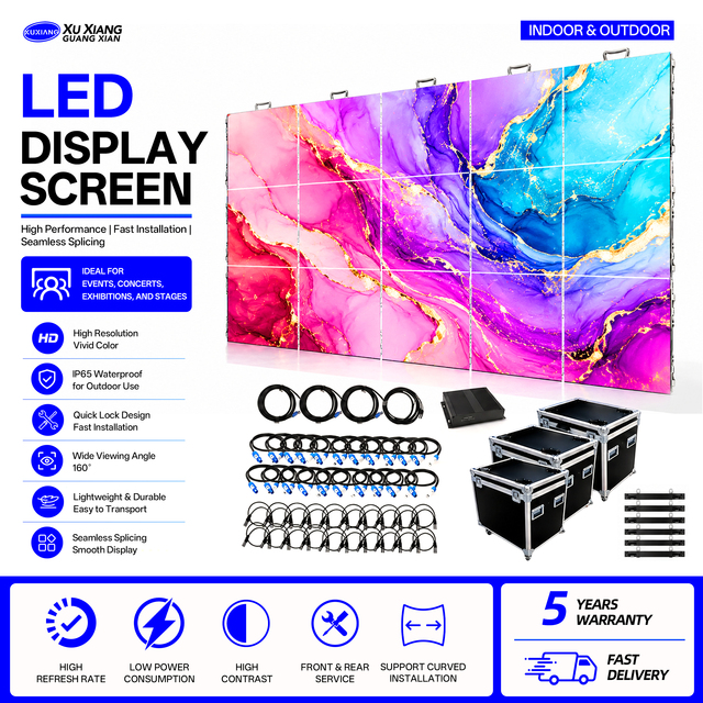 P2.6 P3.91 Waterproof LED Video Wall Panel Indoor Outdoor Rental Display Screen Stage Backdrop Concert Wedding 5-Year Warranty