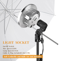 Support de lampe avec cordon en plastique de 1,8 m, adaptateur de douille E26/E27 AC, support de lampe 105W max