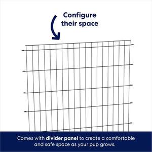 Caja de perro de alambre plegable de una sola puerta de servicio pesado Med/Large-Fold & Carry Patrón sólido Caja de material de metal embalado - Product Image 5