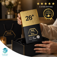 Boîte cadeau rigide de luxe noire et or avec enveloppe, doublure en éponge, impression offset, texture gaufrée, personnalisable pour la vente en gros