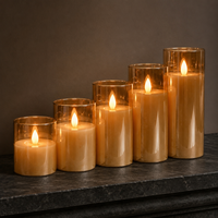 Ensemble de bougies LED sans flamme en verre avec télécommande, minuterie et effet de flamme vacillante pour la décoration de la maison, des mariages et des fêtes