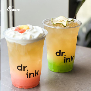 Gobelets en plastique jetables avec logo personnalisé, avec couvercles, gobelets en PET pour matcha et café glacé, pour emporter et à emporter - Product Image 4