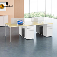 SpaceUnited – Cloison de bureau modulaire multifonction ergonomique autoportante en verre avec rangement pour 2 à 4 postes de travail
