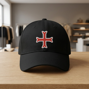 Casquette en sergé noir maçonnique avec LOGO des Templiers DU chapeau symbole brodé - Product Image 2
