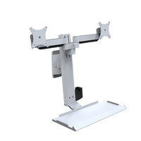 Meisonic T9-MA01KB-HSP-1 Bras de moniteur industriel robuste à fixation murale pour deux écrans, idéal pour les espaces de travail en usine, couleurs personnalisables