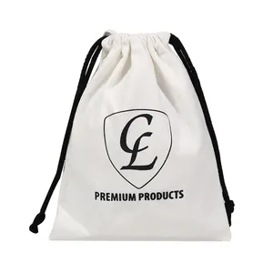 Изготовленный на заказ логотип напечатанный экологически чистый пыленезащитный холщовый мешок на шнурке Подарочный Хлопковый мешок на шнурке