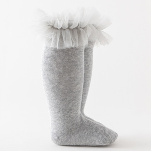 婴儿儿童可爱冬季长靴公主棉袜女孩蕾丝褶边膝高袜 - Product Image 5