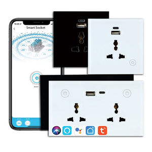 ปลั๊กไฟอัจฉริยะ Tuya Smart Home Wifi พร้อมกระจกนิรภัย ปลั๊กไฟติดผนังอเนกประสงค์ ควบคุมด้วยเสียง Alexa - Product Image 1
