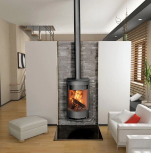 Estufa de Leña Independiente Británica PVR, Chimenea de Hierro Fundido Contemporánea, Calentador Ecológico para Sala de Estar o Villa, Diseño Ecodesign - Product Image 2