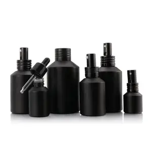 15ml 30ml 60ml 125ml 200ml UVフロストガラスボトルフルセットスプレーガラスボトルエッセンシャルオイル化粧品包装ボトル