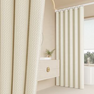 <span class=keywords><strong>Rideau</strong></span> <span class=keywords><strong>de</strong></span> <span class=keywords><strong>douche</strong></span> en polyester jacquard gaufré beige 70 pouces, 200 GSM, imperméable et écologique, marque OULIDA, origine Chine, vente en gros - Product Image 6