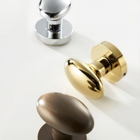 Poignée de porte intérieure en laiton massif, style français de luxe, avec bouton en forme d'œuf de pigeon, pour chambre à coucher, pour porte en bois, avec système de confidentialité
