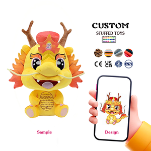 Juguetes de Peluche Personalizados con Forma de Caballo Rojo Festivo para el Año del Caballo, Hechos con Técnica de Bordado, Juguetes de Peluche Personalizados - Product Image 2