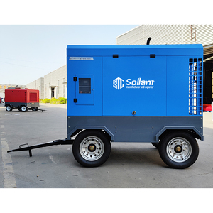 Compresseur d'air portable pour la construction, entraîné par un moteur diesel, 185 CFM 375 CFM, pour la démolition de béton avec <span class=keywords><strong>marteau</strong></span>-<span class=keywords><strong>piqueur</strong></span> - Product Image 1