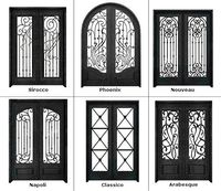 Portes principales de haute qualité, modèles en fer forgé, portes doubles françaises, portail en fer forgé pour la sécurité