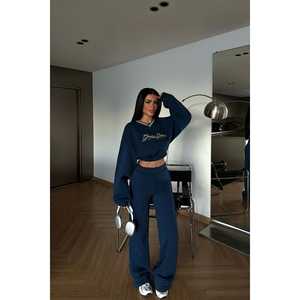 Survêtement Giaspy bleu marine pour garçons, en velours, pour l'entraînement et le jogging en hiver, respirant, coupe-vent, avec éléments réfléchissants, taille XL, imprimé - Product Image 3