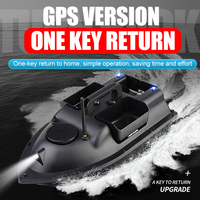 Bateau de pêche RC GPS automatique avec télécommande 500m, sondeur de poissons, capacité de 2,0 kg, bateau RC avec lumière nocturne pour la pêche