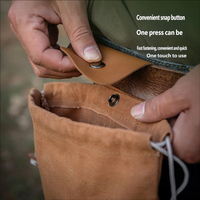 Pochette de cueillette en toile cirée pour l'extérieur, pochette pliable en cuir avec cordon de serrage, sac de cueillette polyvalent pour le camping et la randonnée