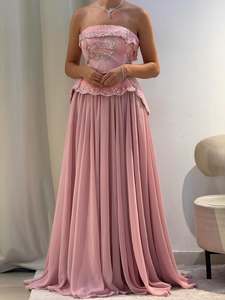Abito da Sera Senza Spalline Ruolai WL150 in Chiffon con Paillettes, Stile Arabo, Linea A, Senza Maniche, a Strati, Elegante Abito Formale da Donna - Product Image 3