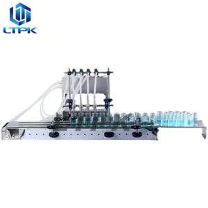 Small 4 Heads Water Beverage Soft Drinks Essential Oil Bottle Liquid Filling Machine With Conveyor