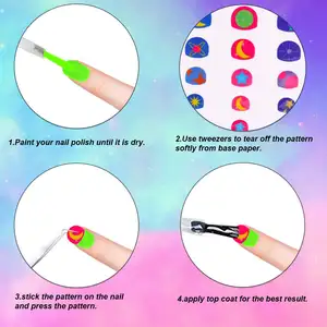 Bambini simpatici adesivi per Nail Art 2D decalcomanie punta per unghie Manicure decorazioni per punte per bambini ragazze trucco per unghie fai da te decorare