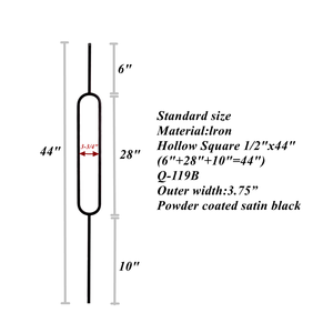 Hiện Đại Phổ Biến 44-Inch Hình Dạng Hình Bầu Dục Cầu Thang Lục Bình Trục Chính Sắt Ban Công Lan Can Cầu Thang Lan Can Cho Biệt Thự - Product Image 3