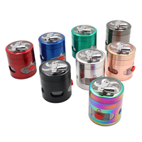 GZ3363506 Moulin à herbes à tabac en alliage de zinc métallique à 4 couches de couleur arc-en-ciel de 63 mm avec accessoires pour fumer