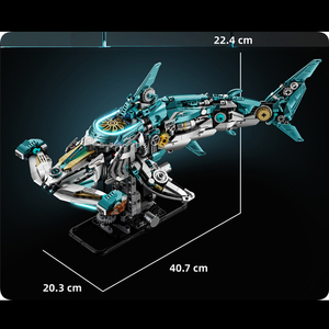 MJI 13154 Tiburón <span class=keywords><strong>Martillo</strong></span> Mecánico, Bloques de Construcción Creativos para Armar, Colección de Modelos DIY, Rompecabezas para Niños, Juego de Bloques de Plástico - Product Image 5