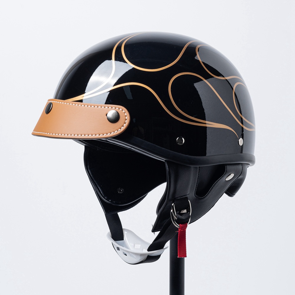 brim motorcycle helmet Upgrade Leather Brim Summer Motorcycle Helmet