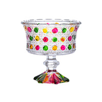 Gobelet en verre transparent écologique réutilisable de Kaly avec des points colorés - Durable et multifonctionnel pour les fruits ou les collations