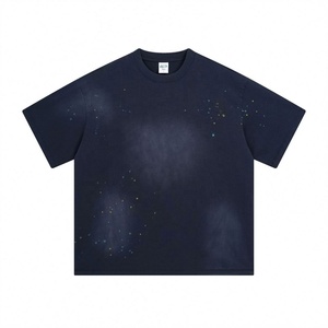 T-shirt Estiva da Uomo 2026 a Maniche Corte, Stile Moda Transfrontaliera con Effetto Lavaggio e Stampa Scatola di Inchiostro a Spruzzo con Scimmia, Stile Personalizzato - Product Image 4