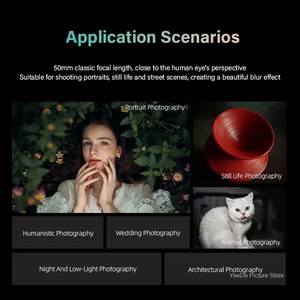 Objectif plein format SongRaw Moonlit 50mm F1.2 à mise au point automatique pour monture <span class=keywords><strong>Sony</strong></span> FE E A7 III A7RIV A9 ZVE1 ZVE10 <span class=keywords><strong>FX30</strong></span> - Product Image 5