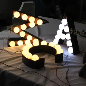 Pabrik langsung grosir custom Led Marquee huruf logo lampu huruf latar belakang pesta pernikahan desain gratis