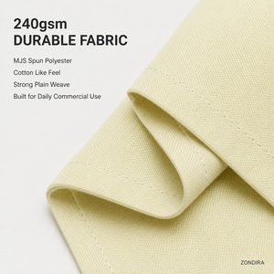 Elfenbeinfarbene Quadratische Serviette aus Polyester-Spinnfasern 20x20 Zoll 240GSM Kommerziell Waschbar Wiederverwendbar Anpassbare Tischdecke für Hotel und Restaurant - Product Image 6
