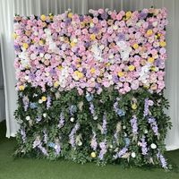 Latar Belakang Dinding Bunga Mawar Pink Buatan yang Dapat Disesuaikan untuk Pernikahan, Dekorasi Jendela Pusat Perbelanjaan & Dinding Foto Populer