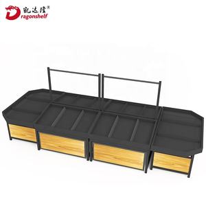 Usine Dragonshelf Personnaliser Étagère en bois pour <span class=keywords><strong>fruits</strong></span> <span class=keywords><strong>et</strong></span> <span class=keywords><strong>légumes</strong></span> Étagère durable pour supermarché Étagère de présentation Prix d'usine - Product Image 6